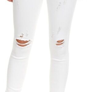 Hudson Jeans White Distressed Ankle Skinny Jeans
